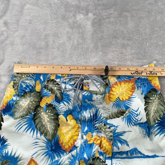 Nautica Swim Trunks Men 34 Leaf Hawaiian Island Tropical Print 5.5" Inseam - Picture 6 of 14